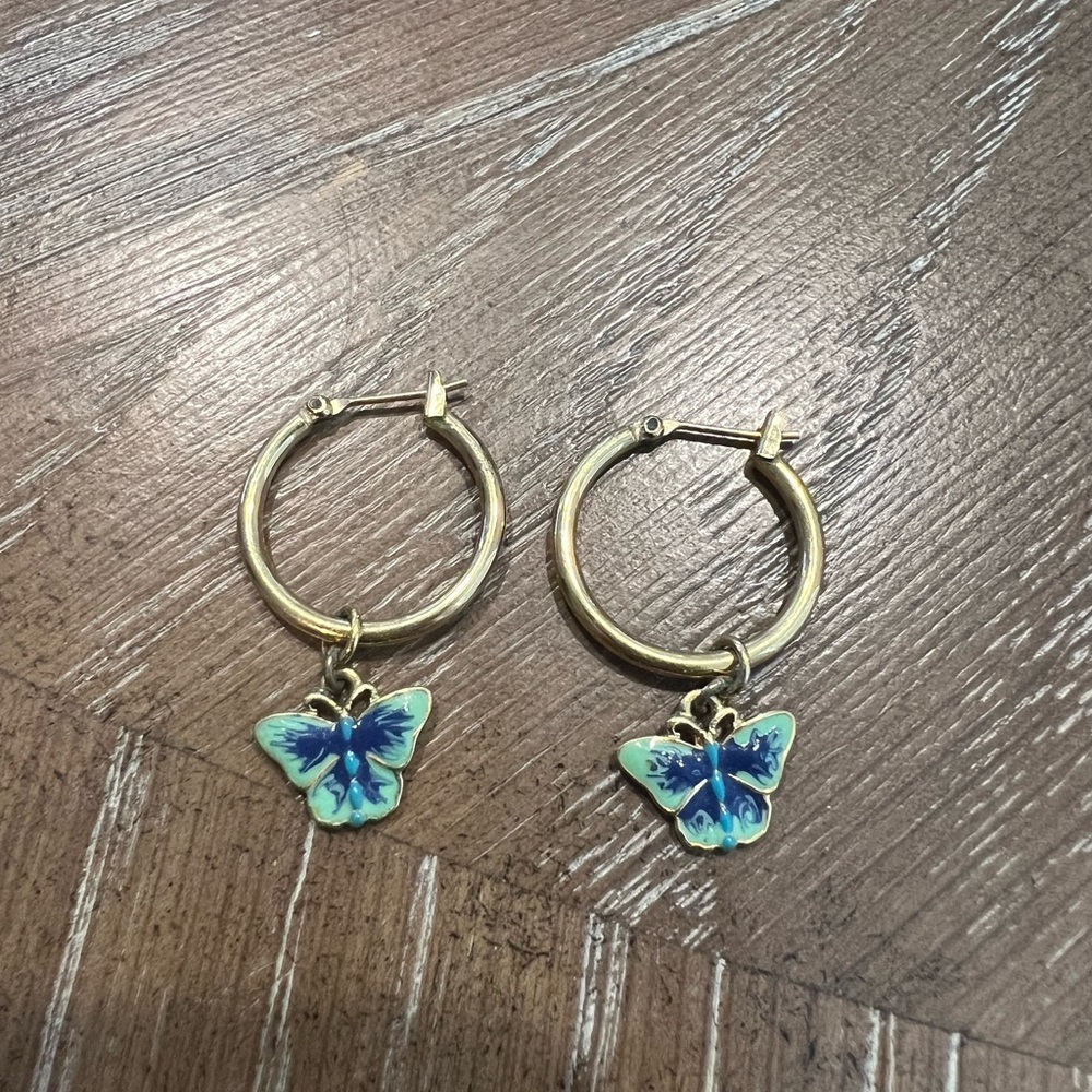 Kate spade hoops with butterflies